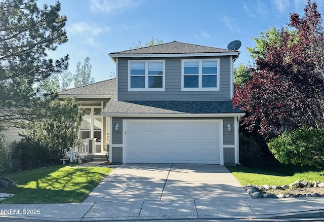 4748 Cedarhill Ln, Reno, NV 89519 - traditional-style home featuring a shingled roof, concrete driveway, a front lawn, and an attached garage