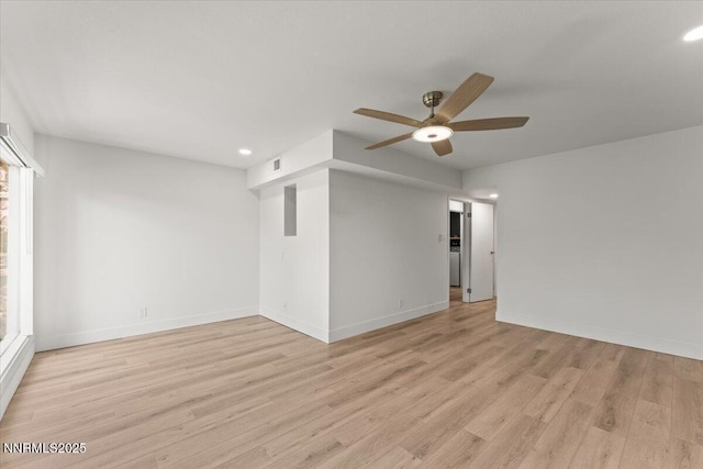 1308 Jones St, Reno, NV 89503 - unfurnished room featuring light wood-style flooring, ceiling fan, baseboards, and recessed lighting