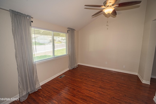 1169 Wagon Wheel Cir, Reno, NV 89503 - empty room with ceiling fan, lofted ceiling, and wood finished floors