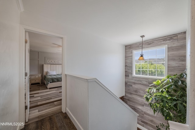18105 Pasado Ct, Reno, NV 89508 - hall with an upstairs landing and wood finished floors