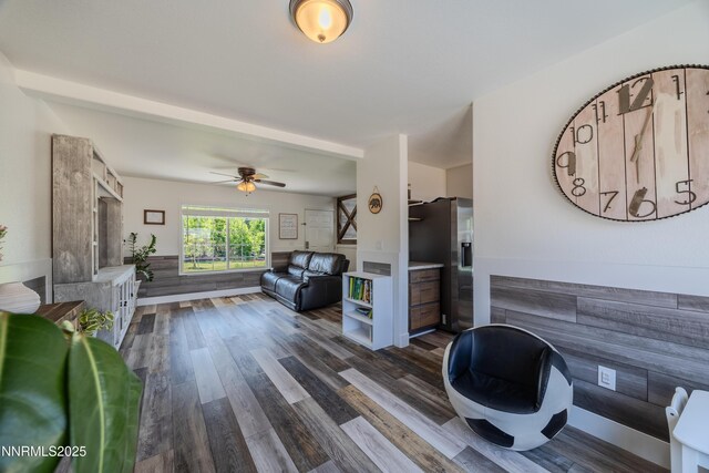 18105 Pasado Ct, Reno, NV 89508 - living area featuring dark wood-style flooring and ceiling fan