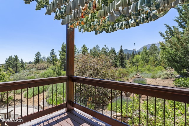 16460 Jefte Ct, Reno, NV 89511 - wooden terrace with a mountain view and a forest view