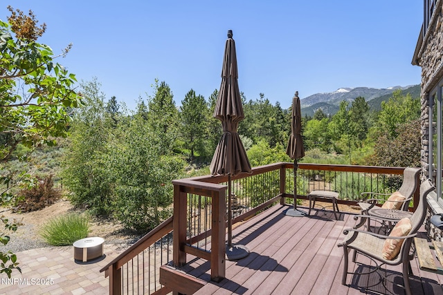 16460 Jefte Ct, Reno, NV 89511 - wooden terrace with a mountain view