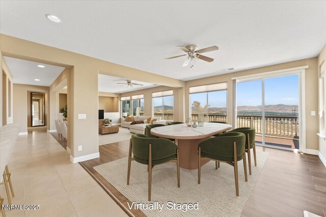 1080 S University Park Loop, Reno, NV 89512 - dining area featuring ceiling fan, baseboards, and recessed lighting
