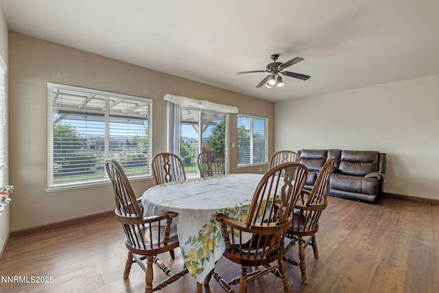 115 Stags Leap Cir, Spanish Springs, NV 89441 - dining space featuring hardwood / wood-style floors and ceiling fan