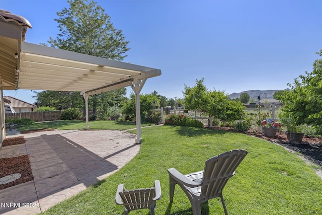 115 Stags Leap Cir, Spanish Springs, NV 89441 - fenced backyard with a patio area and a mountain view