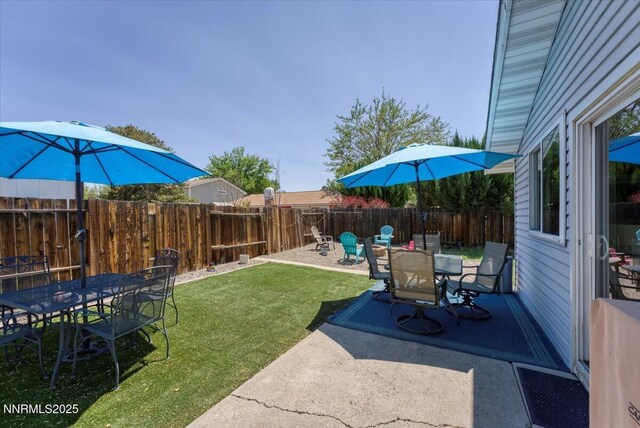 809 Glen Valley Dr, Sparks, NV 89434 - view of yard with outdoor dining area and a patio area