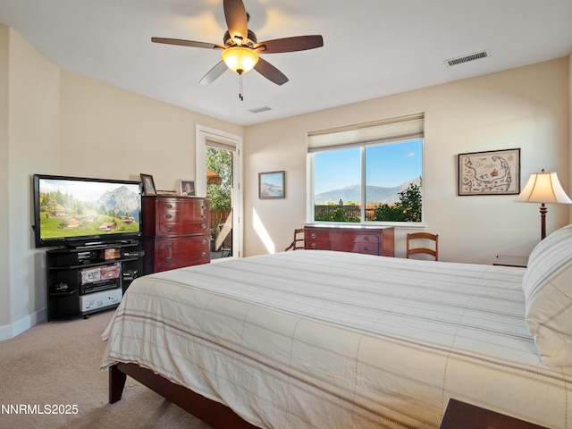 1221 Lasso Ln, Gardnerville, NV 89410 - carpeted bedroom featuring ceiling fan and access to outside