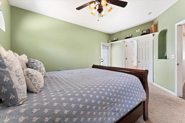 805 Samantha Cir, Fallon, NV 89406 - carpeted bedroom featuring a ceiling fan and baseboards