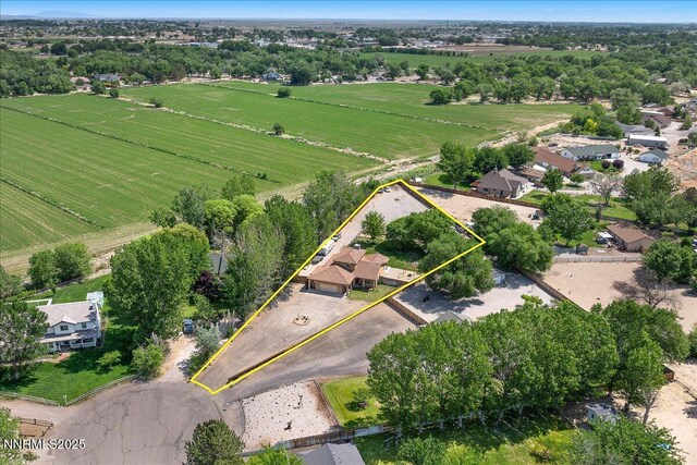 805 Samantha Cir, Fallon, NV 89406 - aerial view of property's location with property parcel outlined and a tree filled landscape