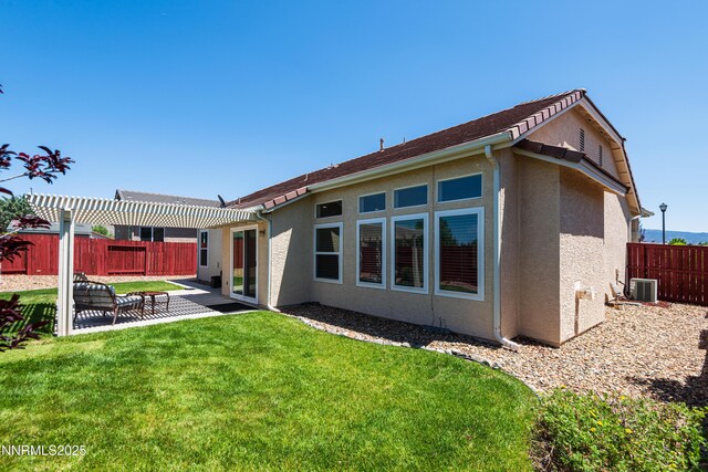 1781 Glen Cove Ct, Reno, NV 89521 - back of house featuring stucco siding, a patio, and central air condition unit