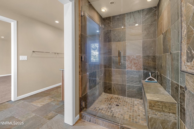 3467 Skyline Blvd, Reno, NV 89509 - full bathroom with a stall shower, recessed lighting, and baseboards