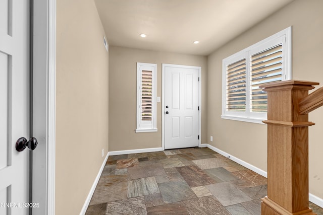3467 Skyline Blvd, Reno, NV 89509 - foyer entrance with stone tile flooring, baseboards, and recessed lighting