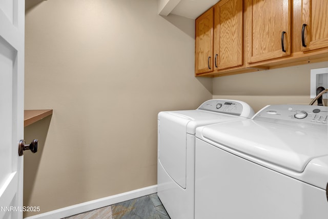 3467 Skyline Blvd, Reno, NV 89509 - laundry room featuring washer and dryer, baseboards, and cabinet space