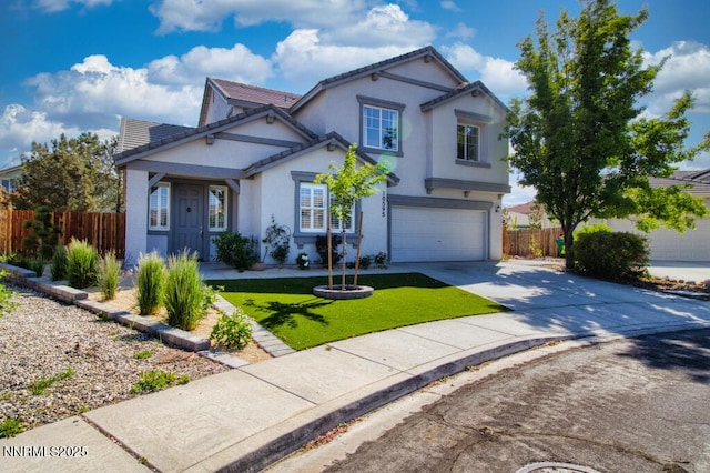 10595 Baton Ct, Reno, NV 89521 - traditional-style home featuring a garage, concrete driveway, and stucco siding