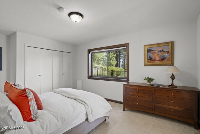 909 Tyner Way, Incline Village, NV 89451 - bedroom featuring light colored carpet, a closet, and baseboards