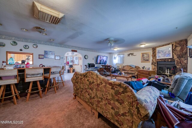 1650 Trabert Way, Sparks, NV 89431 - carpeted living room with a bar and ceiling fan