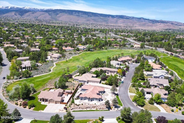 346 Wolf Run Ct, Reno, NV 89511 - aerial view of property and surrounding area with a mountainous background, a golf club, and nearby suburban area