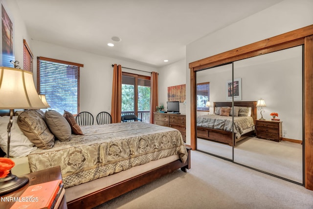 886 Rosewood Cir, Incline Village, NV 89451 - bedroom with carpet flooring, a closet, and recessed lighting