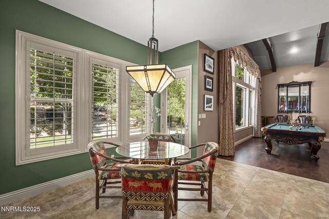 165 Piney Creek Rd, Reno, NV 89511 - dining area featuring pool table and beamed ceiling