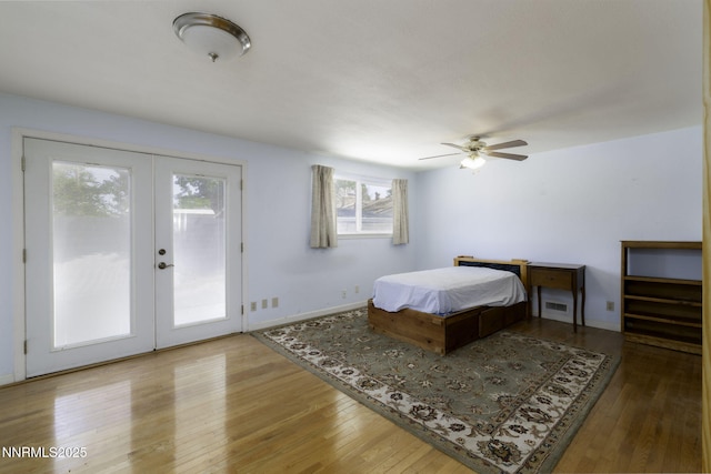 4879 Idlewild Dr, Reno, NV 89519 - bedroom featuring access to exterior, french doors, and wood-type flooring