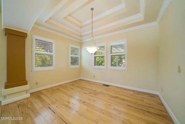 6978 Poco Bueno Cir, Sparks, NV 89436 - spare room with a tray ceiling, light wood-style flooring, crown molding, and baseboards