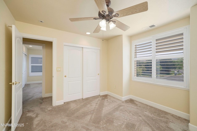 6978 Poco Bueno Cir, Sparks, NV 89436 - unfurnished bedroom with carpet floors, a closet, baseboards, recessed lighting, and a ceiling fan