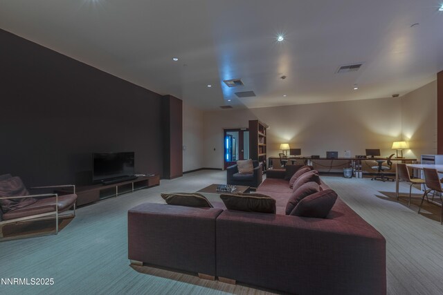 255 N Sierra St Unit 1210, Reno, NV 89501 - living room featuring carpet flooring and recessed lighting