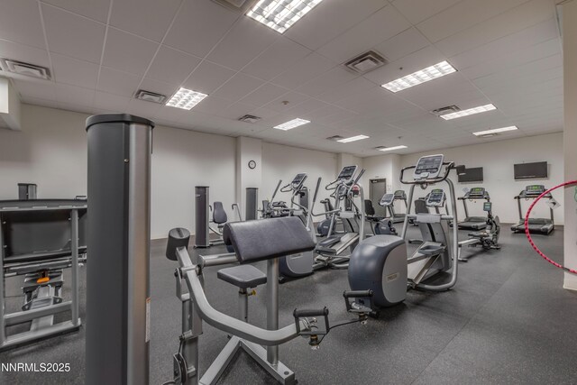 255 N Sierra St Unit 1210, Reno, NV 89501 - gym with a paneled ceiling
