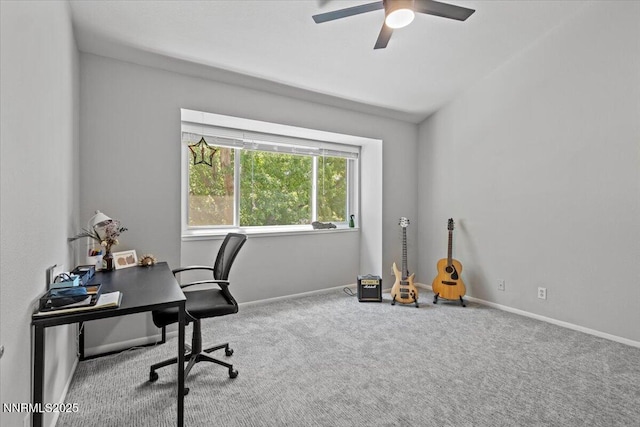 423 Barclay Ct, Reno, NV 89511 - carpeted office featuring a ceiling fan and baseboards