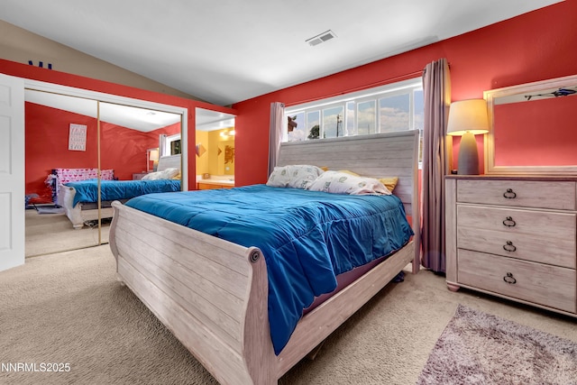 7090 Peppermint Dr, Reno, NV 89506 - bedroom with carpet, vaulted ceiling, and a closet