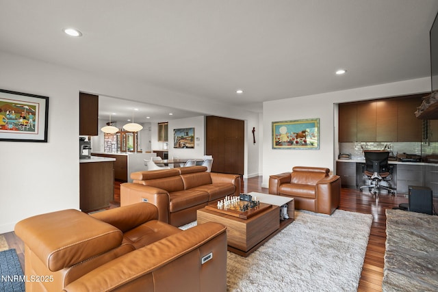 1180 Manzanita Ln, Reno, NV 89509 - living area featuring a desk, wood finished floors, and recessed lighting