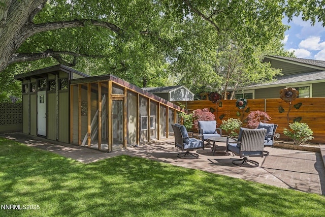 1180 Manzanita Ln, Reno, NV 89509 - view of yard with an outbuilding and a patio area