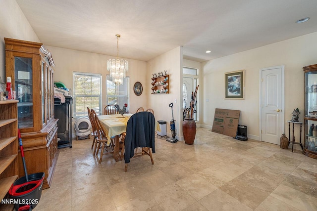 4945 Broken Spur Rd, Reno, NV 89510 - dining space with a chandelier and recessed lighting