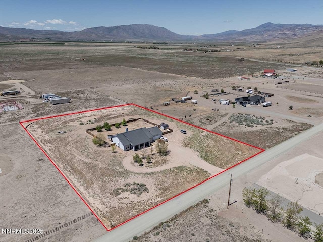 4945 Broken Spur Rd, Reno, NV 89510 - view of rural area featuring property boundaries highlighted, a mountain backdrop, and a desert landscape