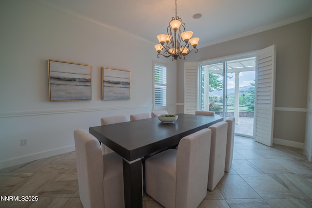 8270 Antler Pointe Ct, Reno, NV 89523 - dining space with a chandelier and crown molding