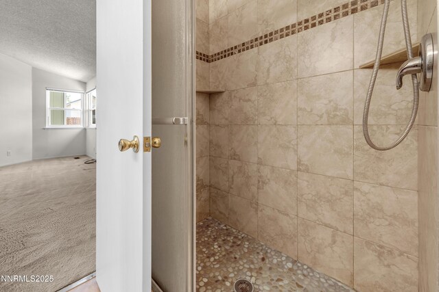 3353 Alpland Ln, Sparks, NV 89434 - full bathroom with a tile shower and a textured ceiling
