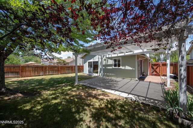 3353 Alpland Ln, Sparks, NV 89434 - back of house featuring a pergola, a fenced backyard, and a patio
