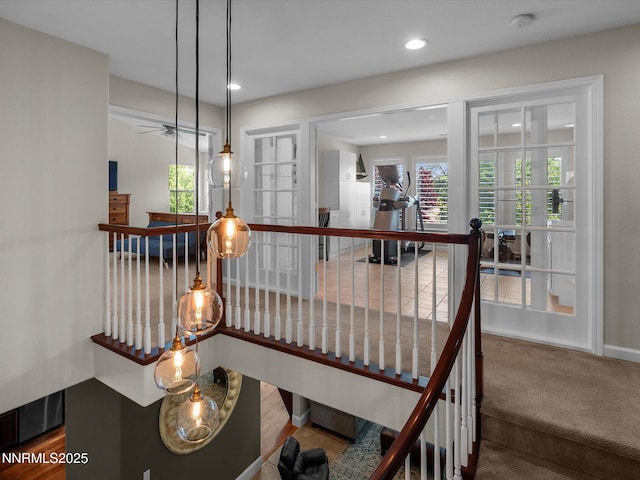 1121 Sageberry Ct, Reno, NV 89509 - stairs with plenty of natural light, ceiling fan, recessed lighting, and baseboards