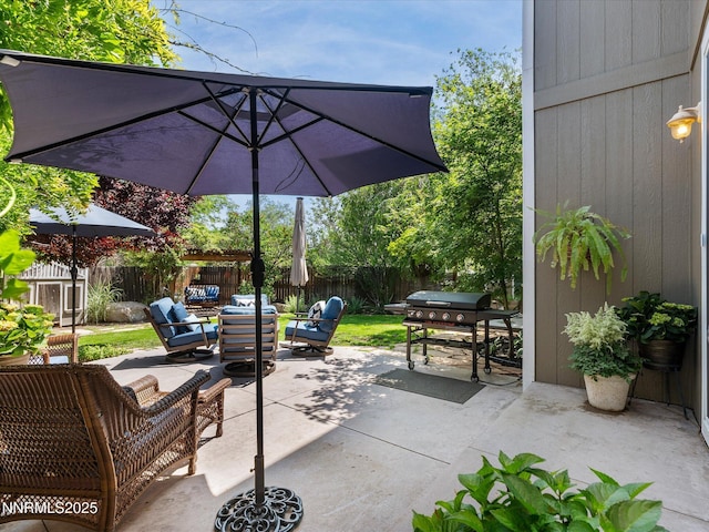 1121 Sageberry Ct, Reno, NV 89509 - fenced backyard with an outdoor living space and a patio