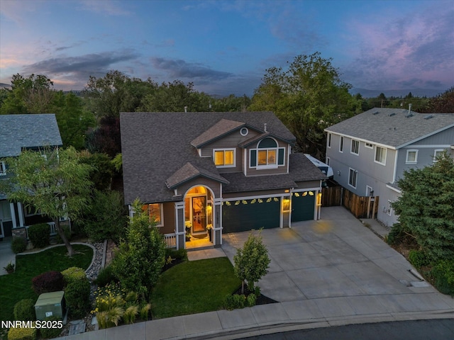 1121 Sageberry Ct, Reno, NV 89509 - craftsman-style house featuring driveway, roof with shingles, and a garage