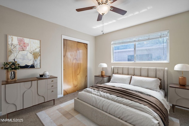 423 Bath St, Carson City, NV 89703 - bedroom featuring carpet floors, a closet, and a ceiling fan