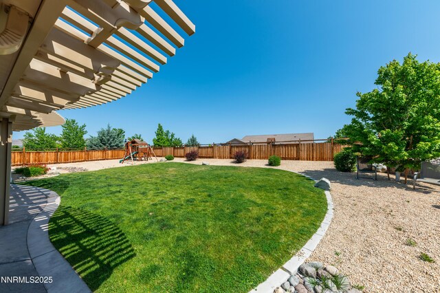 3720 Zoroaster Ct, Sparks, NV 89436 - view of yard featuring a playground, a pergola, and a patio