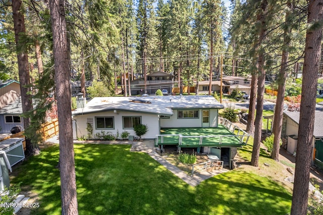 161 Willow Dr, Zephyr Cove, NV 89448 - rear view of property featuring a lawn