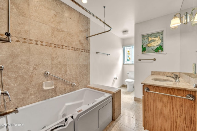 161 Willow Dr, Zephyr Cove, NV 89448 - full bath with vanity, a combined bath / shower with jetted tub, and tile patterned flooring