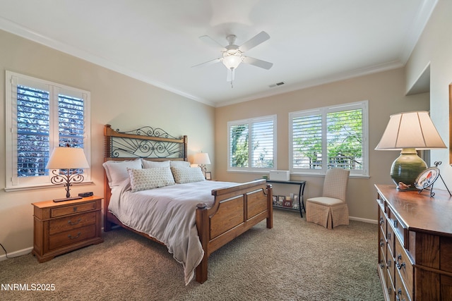10100 Cavalry Cir, Reno, NV 89521 - bedroom featuring carpet, crown molding, baseboards, and a ceiling fan