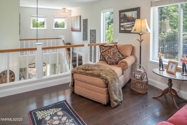 2061 Mountain Vista Way, Reno, NV 89519 - sitting room featuring plenty of natural light, hardwood / wood-style flooring, and an upstairs landing