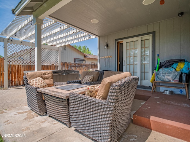 733 Bowles Ln, Gardnerville, NV 89460 - view of patio / terrace with a pergola and an outdoor living space