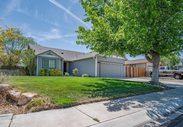733 Bowles Ln, Gardnerville, NV 89460 - ranch-style house with a garage, driveway, and a shingled roof