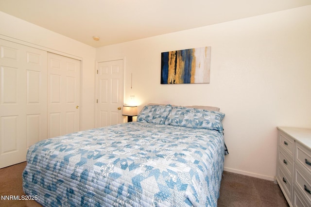 17711 Casita Ct, Reno, NV 89508 - bedroom with dark colored carpet, a closet, and baseboards